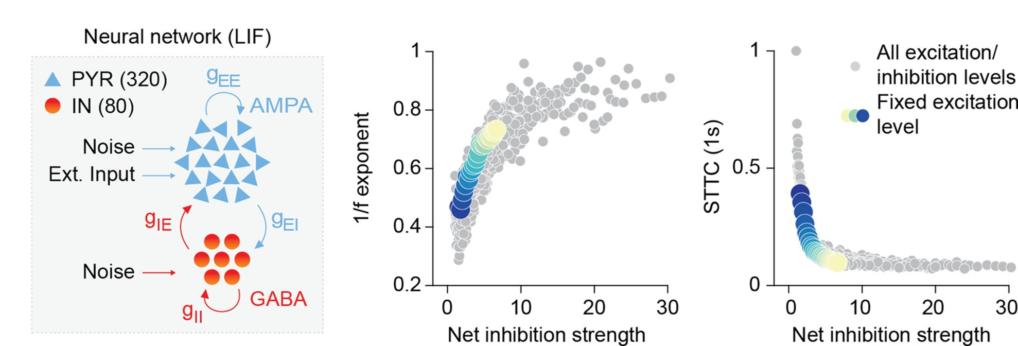 Computational model: inhibition and decorrelation